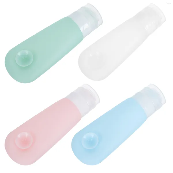 Bouteilles de stockage 4 pièces conteneur de maquillage de voyage en bouteille anti-fuite sous-adorable shampooing vide cosmétiques rechargeables