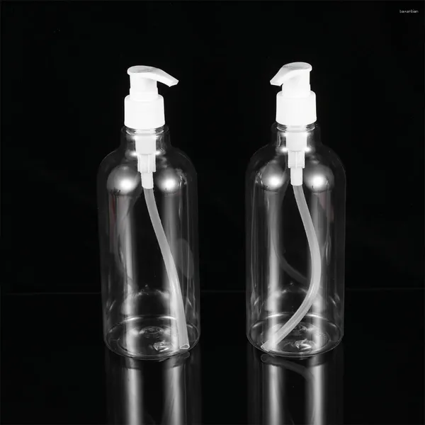 Botellas de almacenamiento 4 PCS Tamaño de viaje Champú y acondicionador Dispensador de jabón transparente Botella de spray de jabón