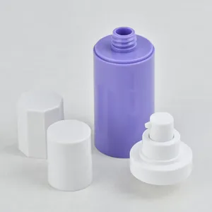 Botellas de almacenamiento 4 PCS Contenedor de jabón de viaje Botella de loción al vacío Aislamiento portátil Dispensador de maquillaje Púrpura Vacío