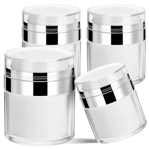 Opslagflessen 4 pc's vacuüm crème pot potten airless pomp kleine container moisturizer tank acryl reizen