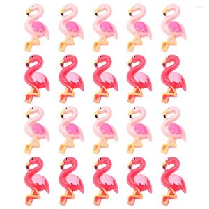 Bouteilles De Stockage 40 Pcs Cheveux Décor Flamingo Accessoires DIY Artisanat Décoration Porte-clés 3.3X2.3CM Téléphone Couverture Charmes Shell Résine