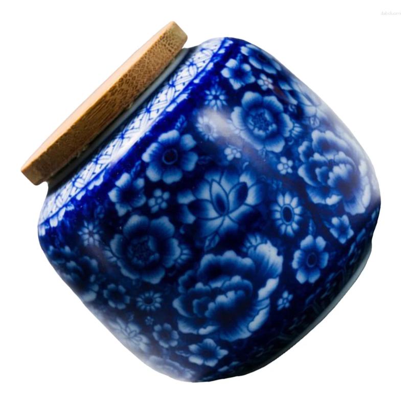 Storage Bottles 400 Ml Jam Jar Ceramic Tea Pot Travel Glass Jars Lids Yellow Food Material Canister Wooden