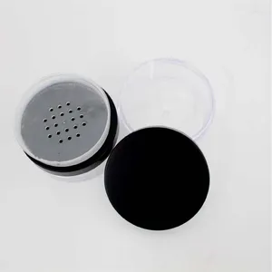 Opslag Flessen 40g Plastic Losse Poeder Pot Met Zeef Lege Cosmetische Container Zwarte Matte Cap Make-Up Compact Snelle F195