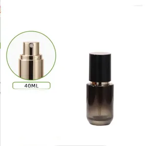 Opslagflessen 40 ml zwart glas vacuümpompfles serum/lotion/emulsie/foundation/toner vocht toiletkin cosmetische verpakking