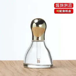 Opslagflessen 40 ml druppelaar fles ontwerp drukknop platte schouder etherische olie cosmetisch glas opnieuw vulbaar
