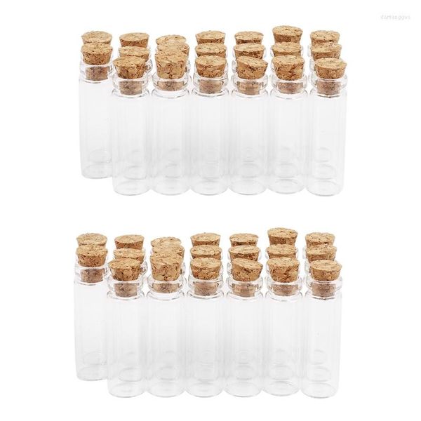 Bouteilles de stockage 40 pièces 11x32mm, minuscules flacons vides en verre de liège transparent de 2Ml