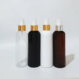 Botellas de almacenamiento 40 unids 200 ml Botella de perfume negra vacía con bomba de pulverización de plata dorada Perfumes recargables Rociador Contenedor Agua de niebla