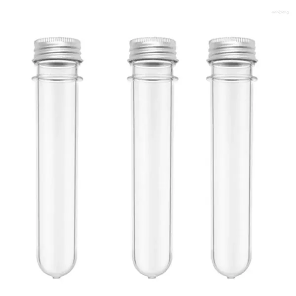 Bouteilles de stockage 40 pièces, conteneurs de 40ml, Tube en plastique pour Tubes à essai, étuis transparents avec bouchons à vis, eau de bonbons