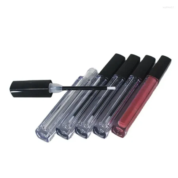 Bouteilles de stockage 40pcs / lot Arrivée Tube de brillant à lèvres de qualité supérieure Vide Carré Liquide Rouge à lèvres Bouteille rechargeable DIY Outil de maquillage en plastique