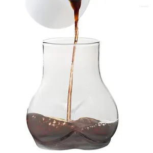 Bouteilles de stockage 450ml mignon tasse en verre en forme de buse Transparent Borosilicate épais pour le lait eau café thé cadeau de vacances
