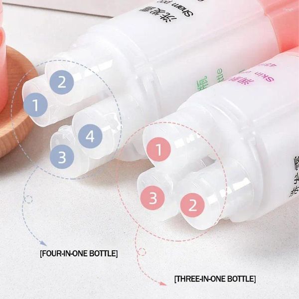 Bouteilles de rangement 45 ml / 60 ml 3 en 1 bouteille de voyage réutilisable Organisation de la fuite de savon Dispensateur Dispensing Conteneurs for Shampooing Lotion U6Q5