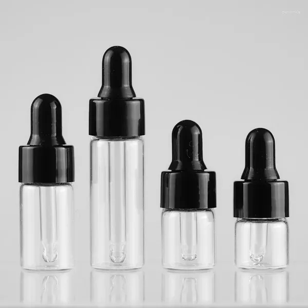 Bouteilles de rangement 4 ml 5 ml bouteille de compte-gouttes transparent mini-huile essentielle Essence stoste échantillon 1 ml 2 ml 3 ml Verre divisée Contenants vides