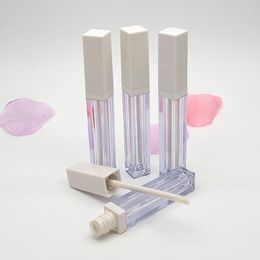 Botellas de almacenamiento 4ml DIY Square Clear Travel Portable Lip Gloss Tubes Vacío Maquillaje Líquido Lápiz labial Batom Contenedores de embalaje 20pcs / lot