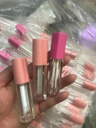 Opslagflessen 4 ml lege hartvorm lip gloss buis heldere verfolie applicator cosmetische roze dop lippenstiftcontainers