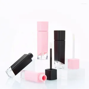 Opslagflessen 4ml Vierkante Lipgloss Wandbuis Plastic Cosmetische Containers Vullen Fles Zwart/Roze Dop Lege Container 30/50 stuks