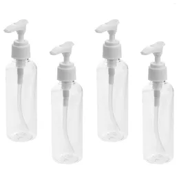 Opslagflessen 4 stuks 100 ml hervulbare pompdispenser voor lotionolie shampoo containers rond wit