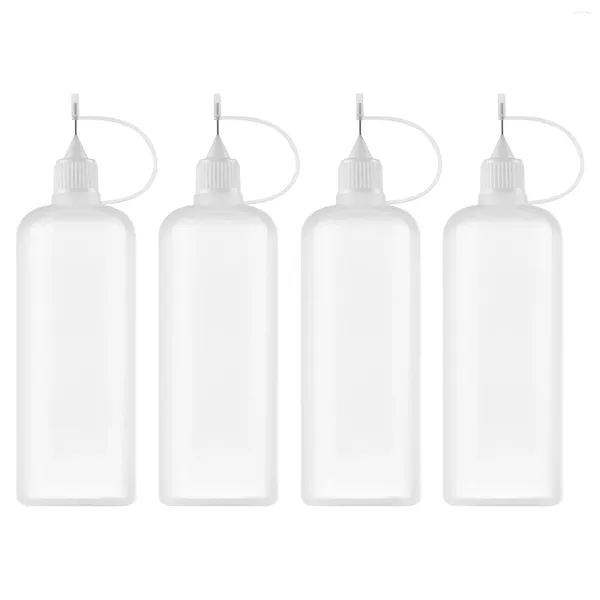 Bouteilles de stockage 4pcs 120ml portable étanche colle applicateur bouteille aiguille pointe maison plastique compte-gouttes bureau bricolage peinture acrylique légère