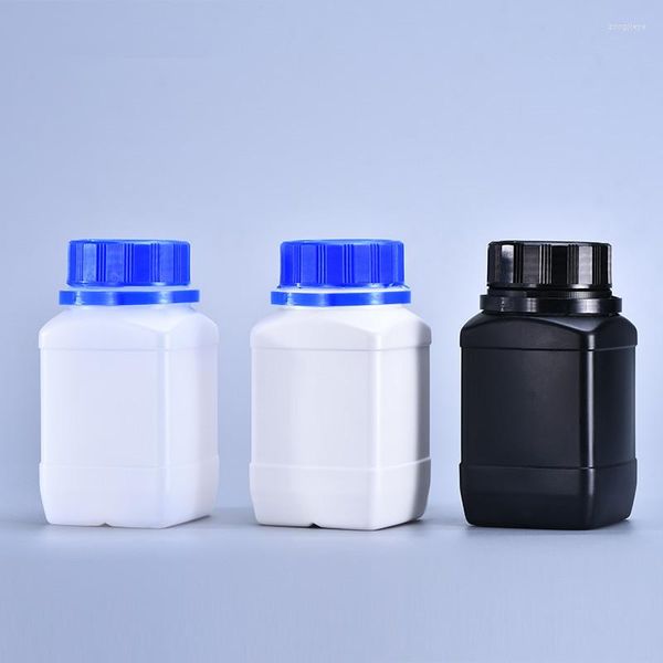 Bouteilles de rangement 4pcs 250 ml de bouteille carrée vide HDPE matériau d'emballage Récipient en poudre en poudre Rempillable Bouche large