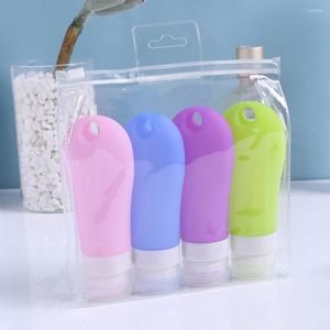 Opslagflessen 4 stks 38/60/90 ml Silicone Travel Bottle Set Conical Cosmetic Navulable Lotion douchegel Shampoo lege container