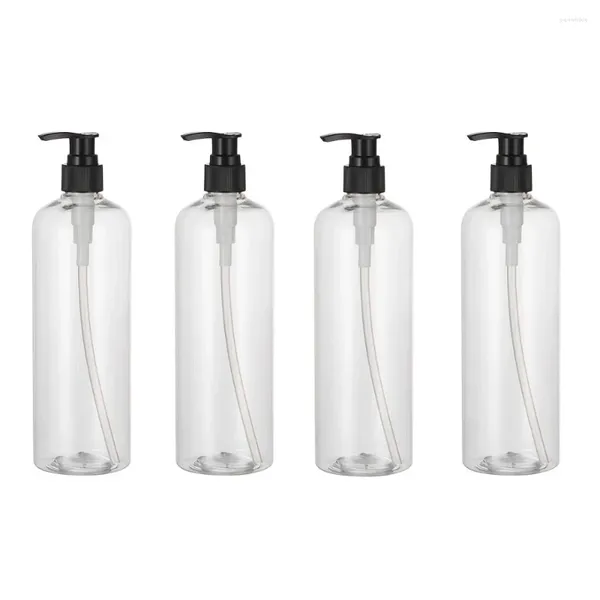 Bouteilles de rangement 4pcs 500 ml Dispens de pompe en plastique vide Portable Cylindre Cylindre Lotion Hand Conteneurs Refipillables durables