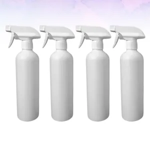 Botellas de almacenamiento 4 unids 500 ml Spray de plástico Botella dispensadora portátil vacía Grande para limpieza de automóviles Flores de riego (blanco)