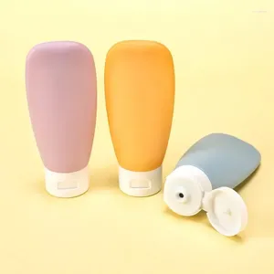 Bouteilles de stockage 4pcs 60ml tube flexible compression bouteille fendue portable voyage lait désinfectant pour les mains gel de bain produits de soins de la peau ensemble