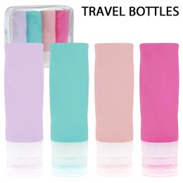 Bouteilles de rangement 4pcs 90 ml DISSION DE VOLISSION DISPOSION DES CONTENSEURS SILICONE REMPLILLable LOTION SOUPPE