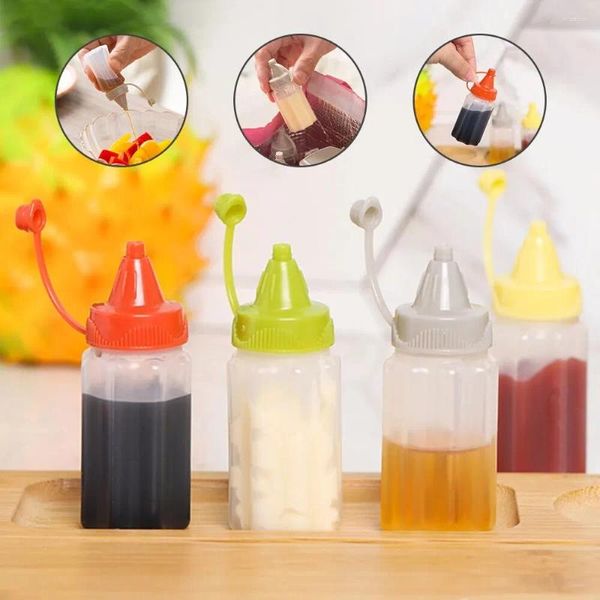 Botellas de almacenamiento 4pcs Cocina Salsa para el hogar Vinagre Botella de exposición Portable Barbacoa al aire libre Accesorios de fiesta de picnic Pequeña Herramienta