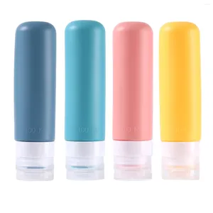 Botellas de almacenamiento 4pcs silicona duradera a prueba de fugas de fugas de botella de viaje acondicionador acondicionador de campamento Inicio Portable 100 ml de peso ligero