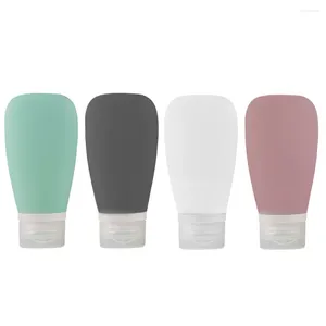 Bouteilles de rangement 4pcs Silicone Gel Dispenser Dispensher Holder Travel Conteneur (couleur aléatoire)