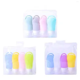 Storage Bottles 4Pieces Silicone Travel Bottle Leakproof Refillable Cosmetic Containers For Shampoo Soap Gym Outdoor Activities