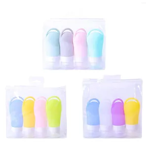 Bouteilles de rangement 4 pièces en silicone Travel Bottle Bootoproofropillable Refipillable Conteneurs Cosmetics For Shampoo Soap Gym Outdoor Activités