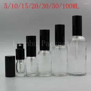 Bouteilles de stockage 5/10/15/20/30/50/100ML, flacon pulvérisateur en verre Transparent, sous-embouteillage de parfum/Toner/eau, récipient cosmétique vide