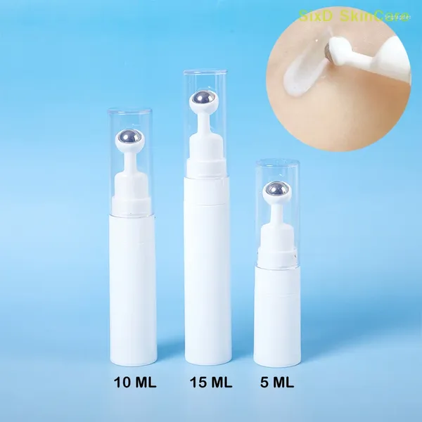 Bouteilles de stockage 5/10/15 ml vide rechargeable crème pour les yeux rouleau bouteille avec boule en acier sérum lotion huile essentielle récipient cosmétique