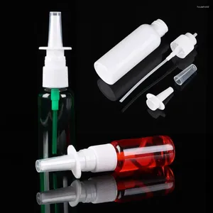 Bouteilles de rangement 5/10/20/30 / 50 ml de pompe vide vapeur bouteille en plastique brume nez compte-gout rechargeable