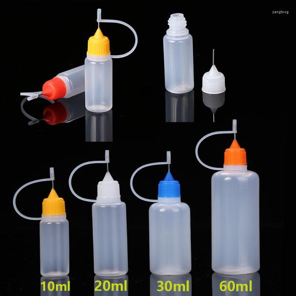 Bouteilles de stockage 5-10 pièces/ensemble 10/20/30/60 ML applicateur de colle à pointe d'aiguille pour peinture liquide Quilling bricolage Scrapbooking papier artisanat outils