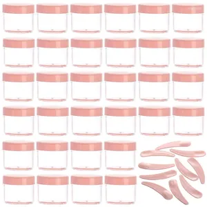 Botellas de almacenamiento 5/10pcs Cosméticos Caja de maquillaje Camina de maquillaje Arte de uñas Cosmética Container de olla de botella redonda de plástico portátil Rinio rosa