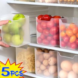 Bouteilles de rangement 5 / 1pcs Boîte de réfrigérateur en plastique Réfrigérateur Porte latérale Keep Organisateur Fruit Fruit Spice Food Container Boîtes pour la cuisine à domicile