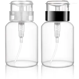 Opslag Flessen 5.3 Oz Nagellak Remover Fles Voor Push Down Pomp Alcohol Dispenser Lege Make-Up Aceton Containers 2 Stuks