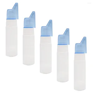 Botellas de almacenamiento 5 PCS 70ml Dispositivo de pulverización nasal Atomizadores Soportes Nebulizador Nariz portátil Salina