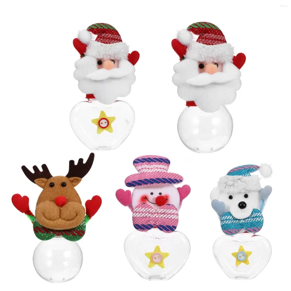 Botellas de almacenamiento 5 PCS Candy Jar Dulces Contenedor Regalos de Navidad Suministros de fiesta de plástico Elder Mini