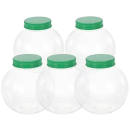 Bouteilles de stockage 5 pièces pot de bonbons de noël récipient en plastique transparent bouteille emballage la bonbonnière pour animaux de compagnie