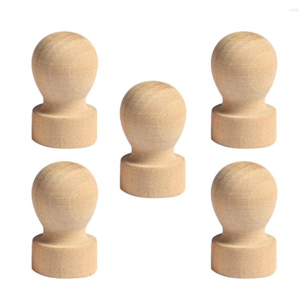 Botellas de almacenamiento 5 PCS DIY Sello Sello de madera Decoraciones Cajón Bambú Niño Vintage Gabinete Perillas