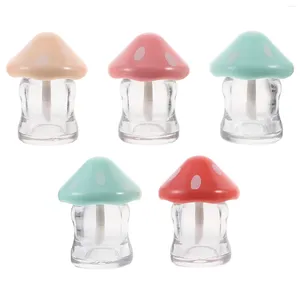 Bouteilles de rangement 5 pcs à lèvres brillant tube de champignon Glaze fille récipient de toilette adolescents outil de beauté outil en plastique tubes vide