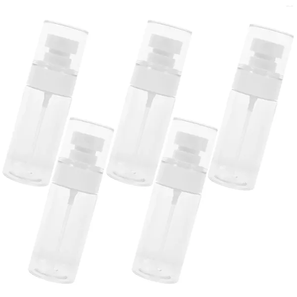 Botellas de almacenamiento 5 PCS Botella de spray Perfume para el cabello Contenedores de viaje Pequeño plástico transparente Líquido de niebla fina