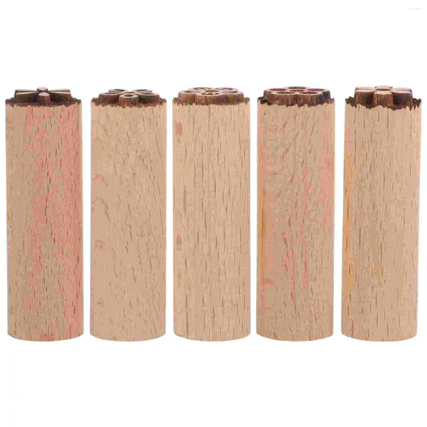 Bouteilles de rangement 5 pcs Texture en bois colonne colonne tampon en bois outils d'album de fleur de fleur