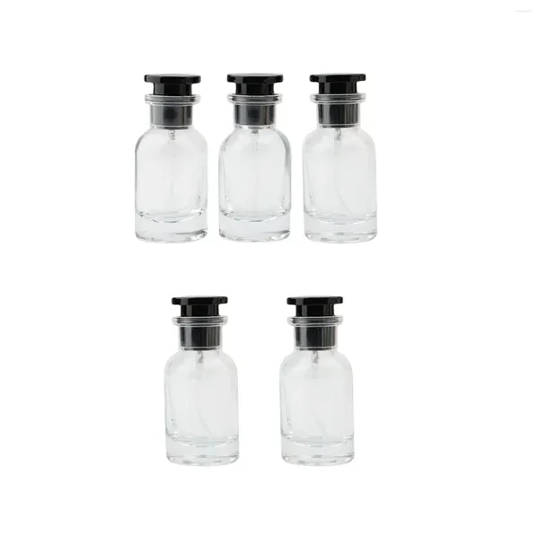 Botellas de almacenamiento 5 piezas Botella de perfume 30 ml Delicado Mini viaje recargable Vintage Decorar Fiesta ligera Recipiente de líquido de vidrio duradero