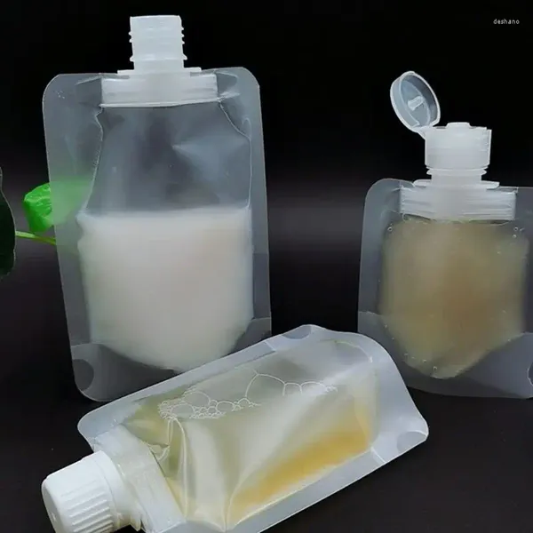 Bouteilles de rangement 5 pièces rechargeables sac d'emballage à clapet transparent vide squelette de la fuite de lotion de voyage en plastique en plastique