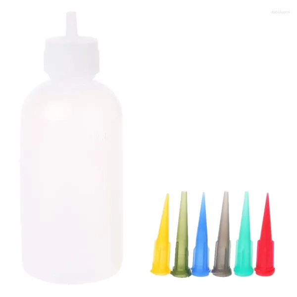 Botellas de almacenamiento 5 piezas / juego Botella vacía para exprimir pintura ideal para líquidos de pegamento artesanal