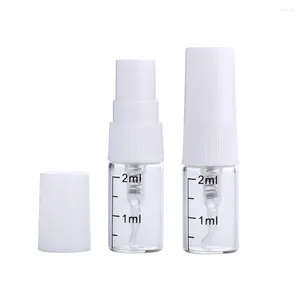 Bouteilles de rangement 50 / 100pcs 2 ml Vidage de pulvérisation de parfum en verre transparent avec échelle bricolage mini rechargeable ATOMERIN